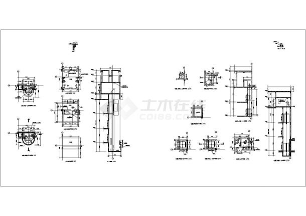 某观光电梯CAD节点设计完整详图-图一
