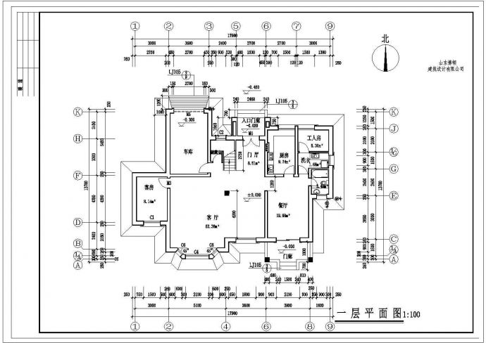 某住宅户型CAD建造设计完整平面_图1