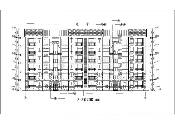 重庆市青御花园小区3100平米6层砖混结构住宅楼建筑设计CAD图纸-图一
