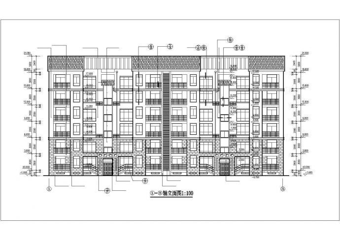 重庆市青御花园小区3100平米6层砖混结构住宅楼建筑设计CAD图纸_图1