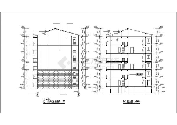 重庆市青御花园小区3100平米6层砖混结构住宅楼建筑设计CAD图纸-图二