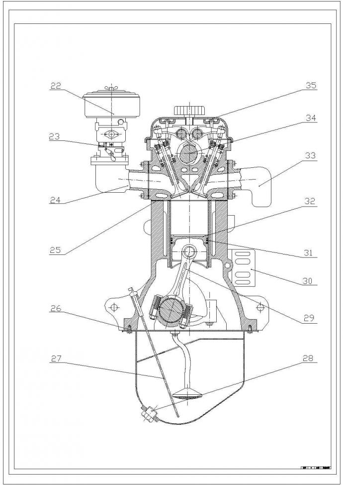 某柴油机装配图CAD节点构造设计_图1