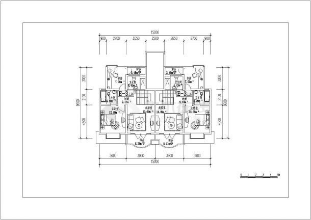 某复式房型CAD节点构造设计平面图-图二