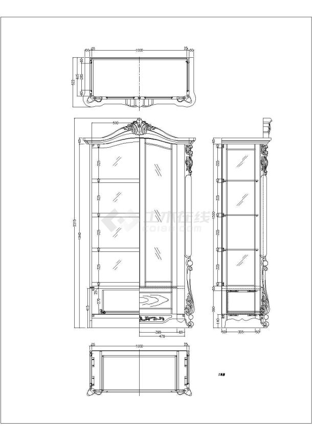 某酒柜设计CAD节点平面完整图纸-图二