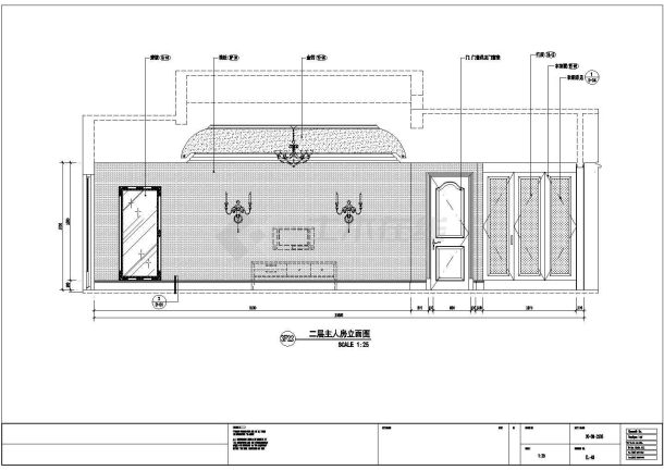 某欧式别墅主人房CAD节点平面立面图-图一