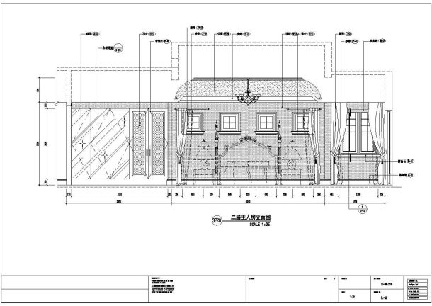 某欧式别墅主人房CAD节点平面立面图-图二