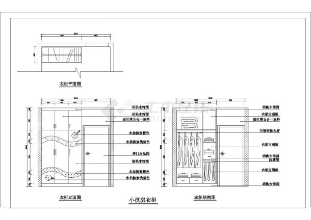 某衣柜CAD节点构造设计图纸-图一