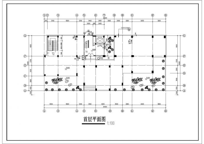 苏州市馨都花园小区13层框架结构住宅楼建筑设计CAD图纸（含架空层）_图1