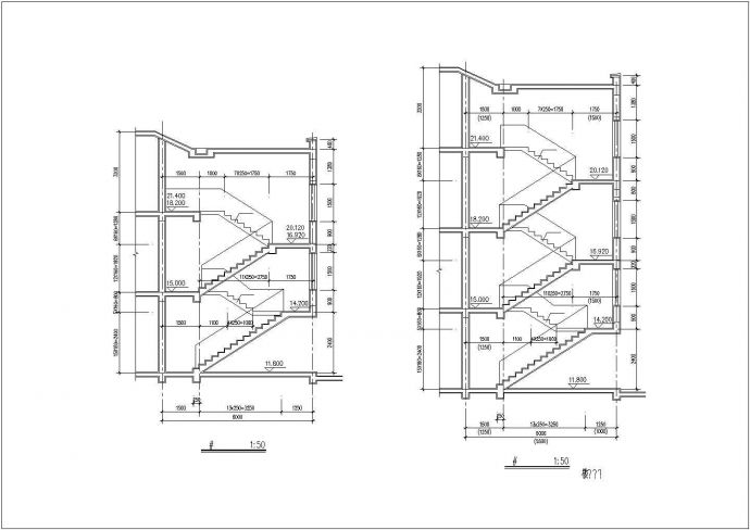 某多种楼梯CAD节点施工设计大样图_图1