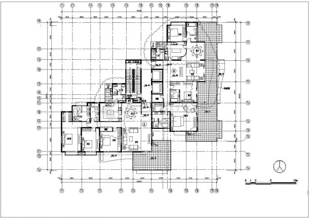 某高层户型设计CAD完整施工构造方案-图二