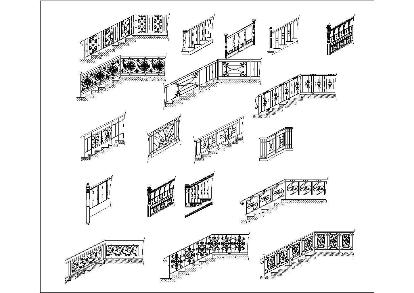某楼梯护栏CAD构造节点施工设计图