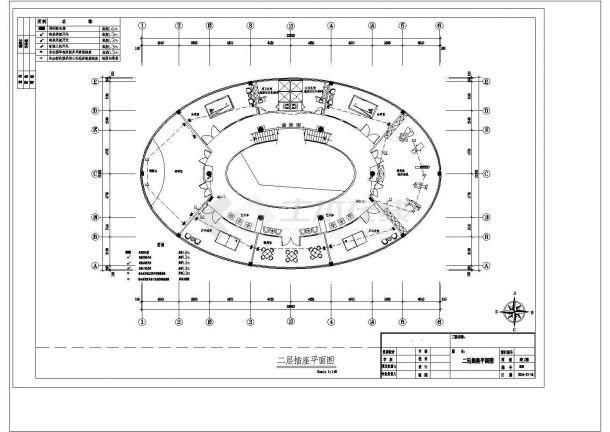 完整圆型建筑会所室内装饰建筑设计施工图-图二
