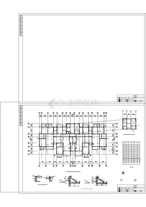 某学校剪力墙结构教学楼建筑设计施工CAD图纸-图一