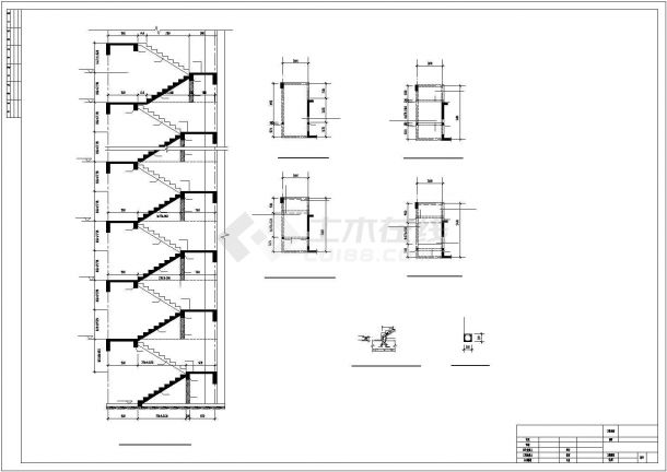 某学校剪力墙结构教学楼建筑设计施工CAD图纸-图二