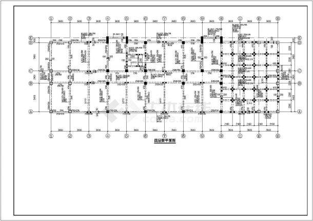 某办公楼框架结构建筑设计施工CAD图纸-图一
