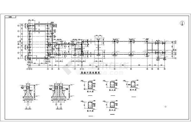某框架剪力墙结构教学楼设计施工CAD图纸-图二