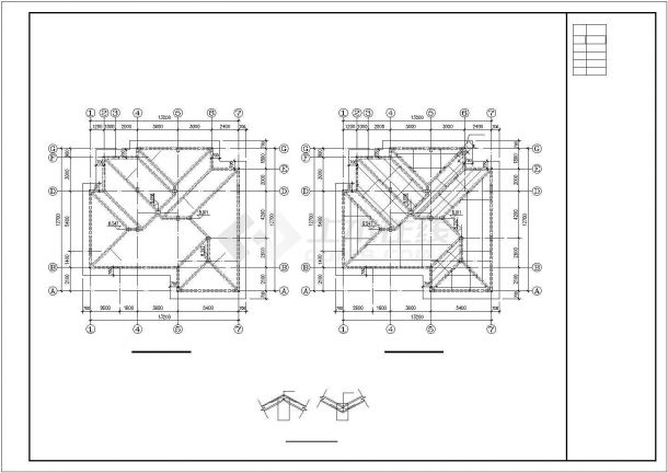 某农村小型别墅砌体结构设计施工CAD图纸-图二