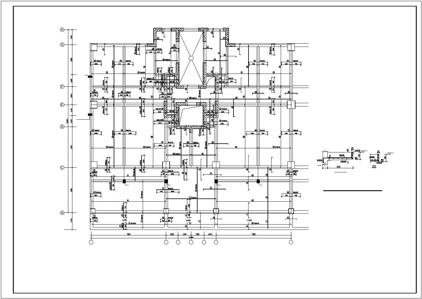 某框架剪力墙结构高层住宅楼设计施工CAD图纸