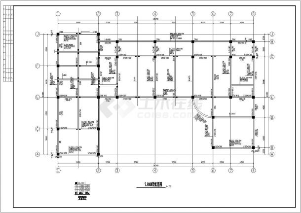 某框架结构综合办公楼建筑设计施工CAD图纸-图一