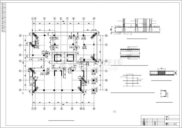 某框剪结构小型办公楼建筑全套设计施工CAD图纸-图一