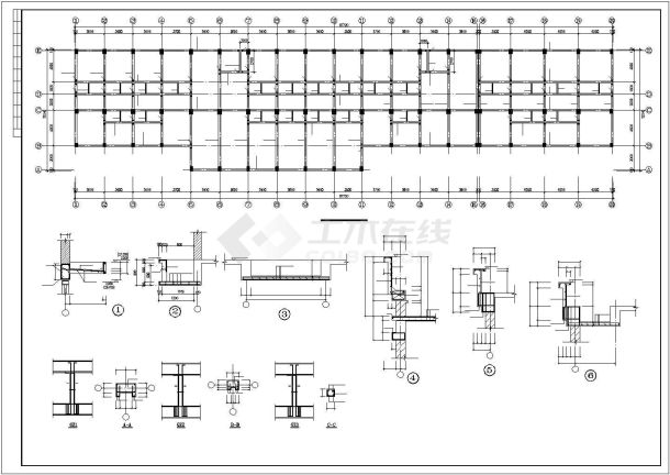 某综合楼框架结构建筑全套设计施工CAD图纸-图二