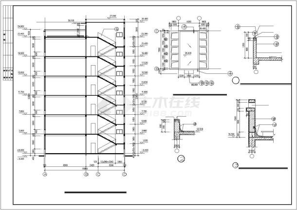 某多层教学楼建筑结构设计施工CAD图纸-图一