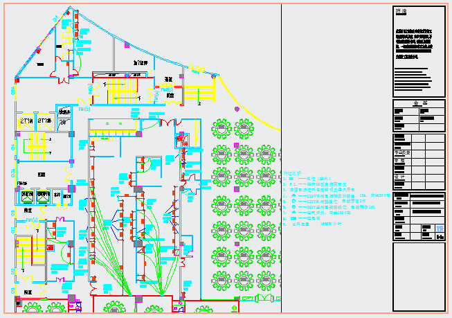 某宝盈广场三层厨房CAD设计完整平面图