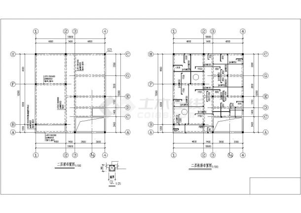 某农户二层新住宅结构建筑全套设计施工CAD图纸-图二