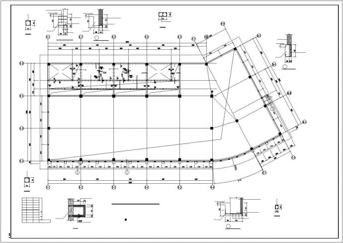 某四层体育馆框架结构建筑设计施工CAD图纸_图1