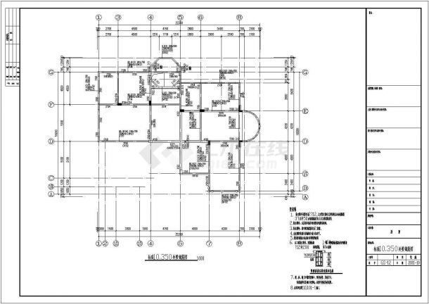 某三层别墅建筑结构建筑设计施工CAD图纸-图一