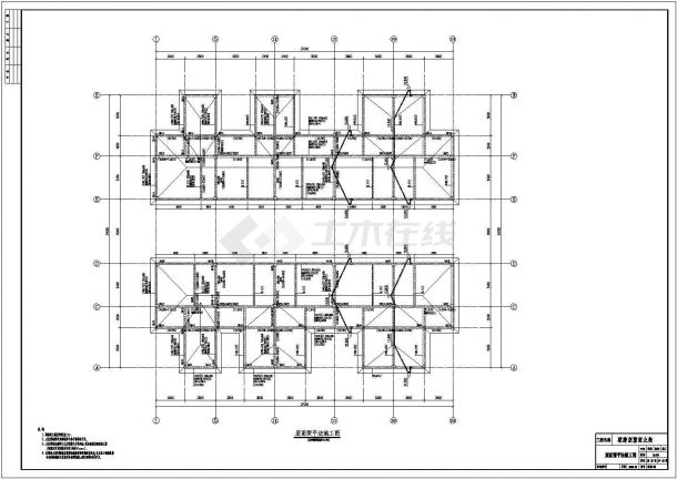 某联排别墅商业街结构CAD完整平立面设计图-图二