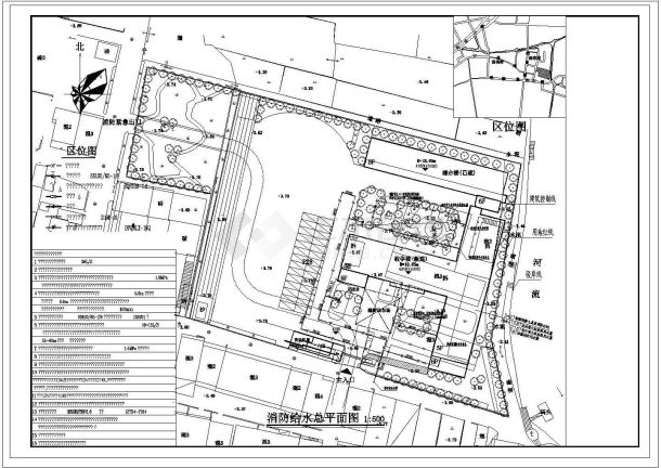 某小学给排水CAD施工图消防给水总平面图-图一