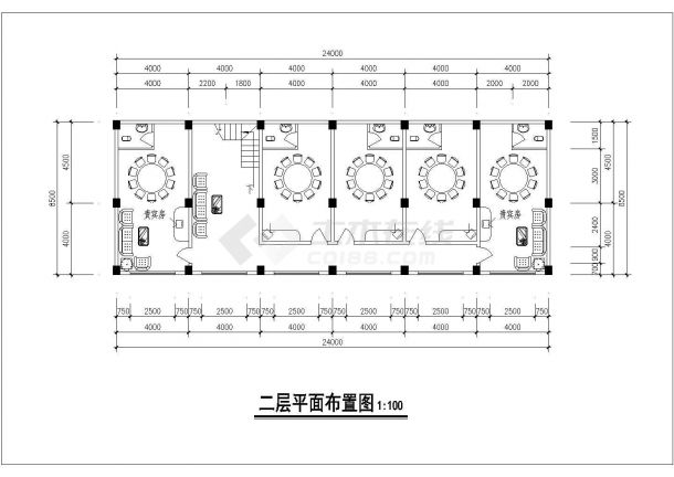 某西式餐厅平立面建筑CAD节点设计完整图纸-图二