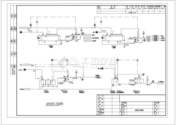 某废气处理系统工艺CAD设计完整流程图-图二