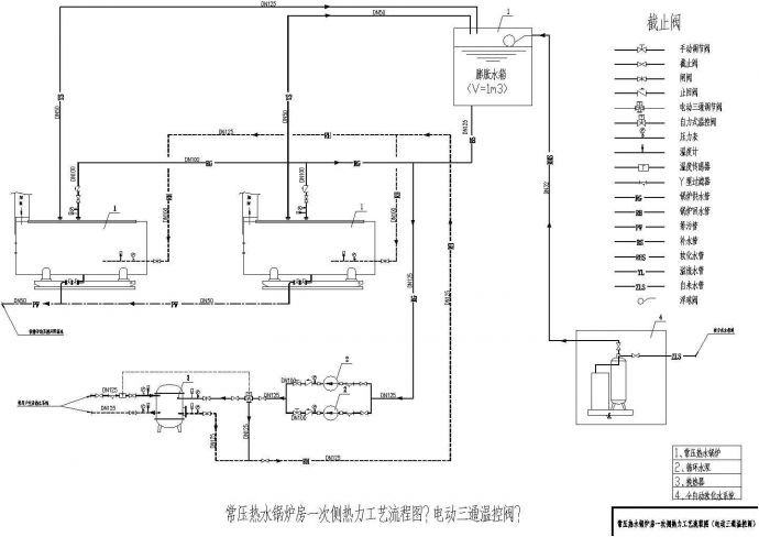 某酒店锅炉房工艺CAD构造设计完整流程图_图1