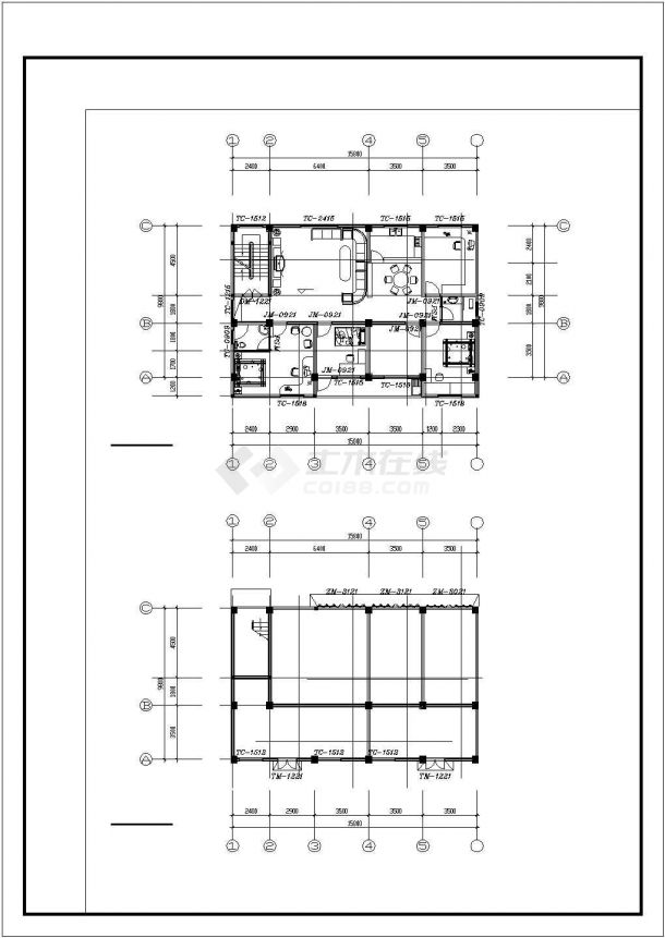 昆明市蓝岭花园小区6层住宅楼平面设计CAD图纸（5套方案）-图二