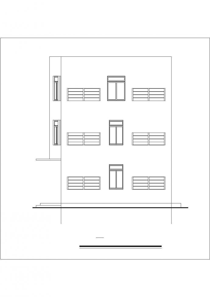 莆田市某皮革厂3层砖混结构职工宿舍楼建筑设计CAD图纸（含天面层）_图1