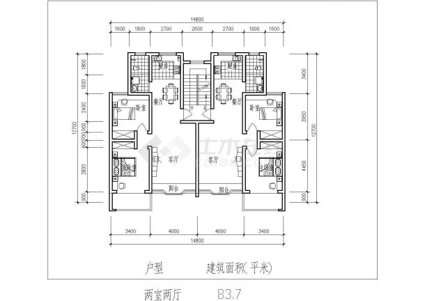 淮安市黄山花园小区总平面规划设计CAD图纸（含七张户型图）-图一