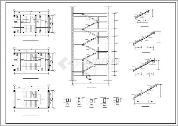 某商用楼框架结构建筑设计施工CAD图纸-图二
