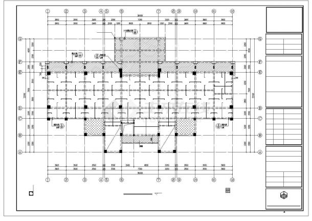 某六层框架结构行政建筑设计施工CAD图纸-图一