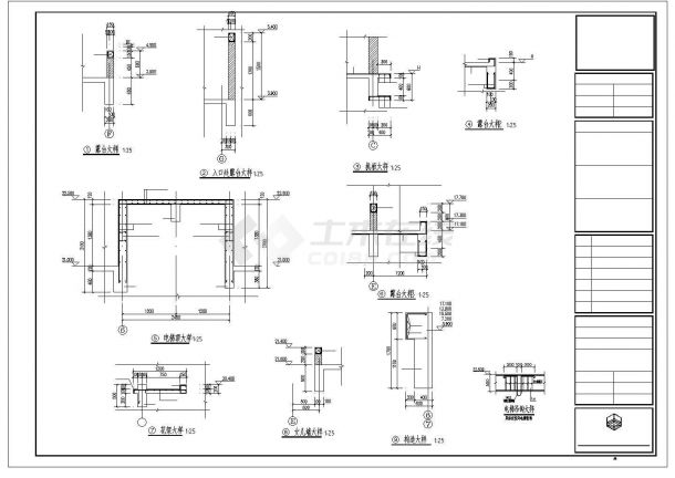 某六层框架结构行政建筑设计施工CAD图纸-图二