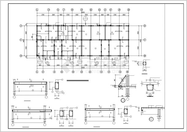 某四层商住楼砖混结构建筑设计施工CAD图纸-图一