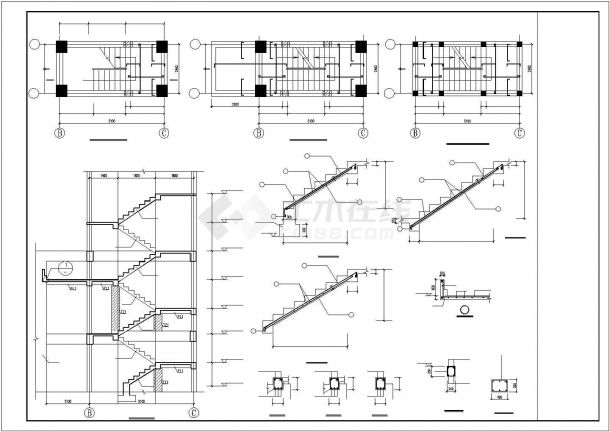 某四层商住楼砖混结构建筑设计施工CAD图纸-图二