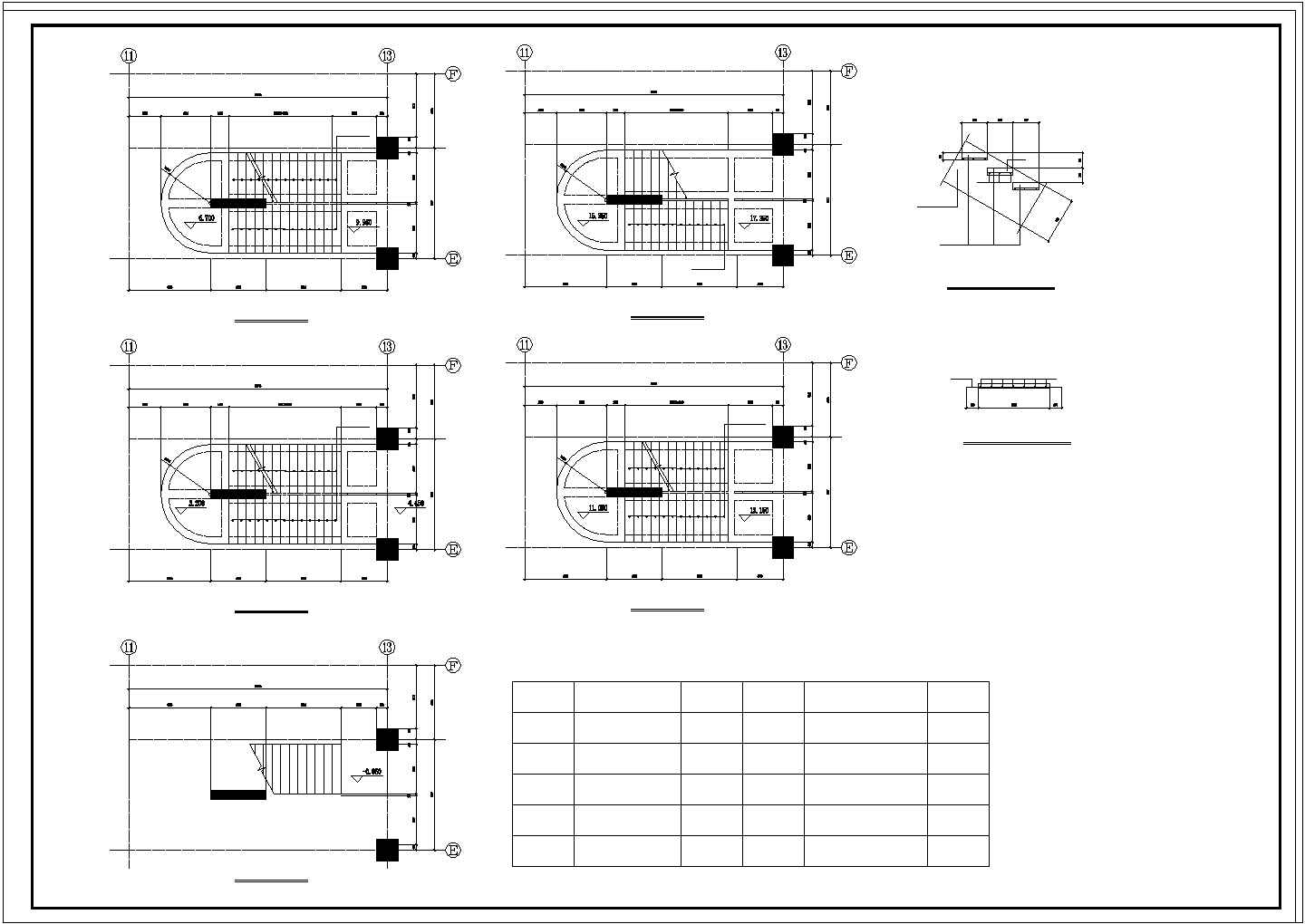 某图书科技楼建筑结构设计施工CAD图纸