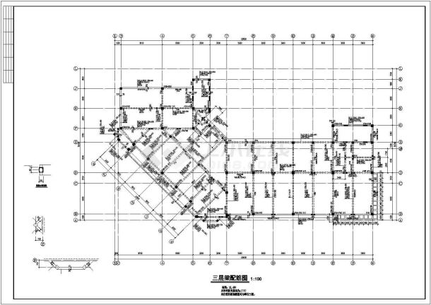 某四层砼框架结构办公楼建筑设计施工CAD图纸-图一