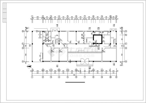 某四层金融机构框架结构建筑设计施工CAD图纸-图一