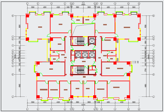 某第五套办公办公楼装修CAD设计完整工程