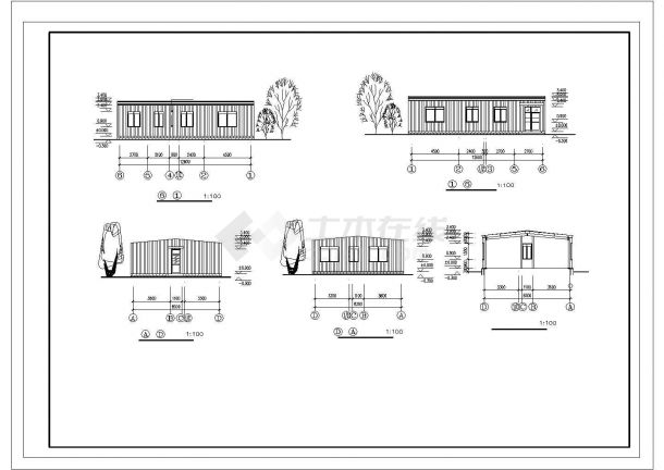 单层钢结构小饭店建筑结构施工图（长12.6米 宽8.3米 ）-图二