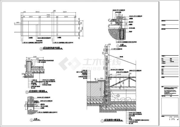 拉索木桥建筑结构施工设计图-图一
