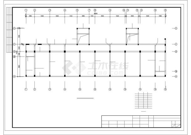 安徽某五层框架教学楼建筑施工图纸（含设计说明）-图一